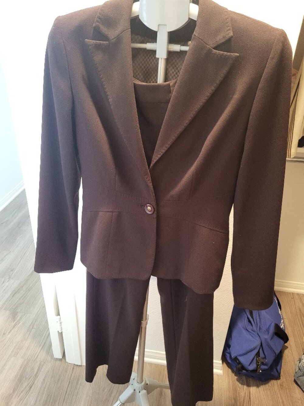 Brown 3 piece suit (blazer, pants, skirt)